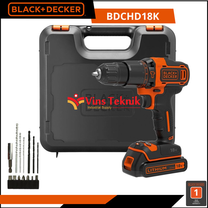Cuci Gudang Cordless Hammer Drill Black Decker Bdchd18K