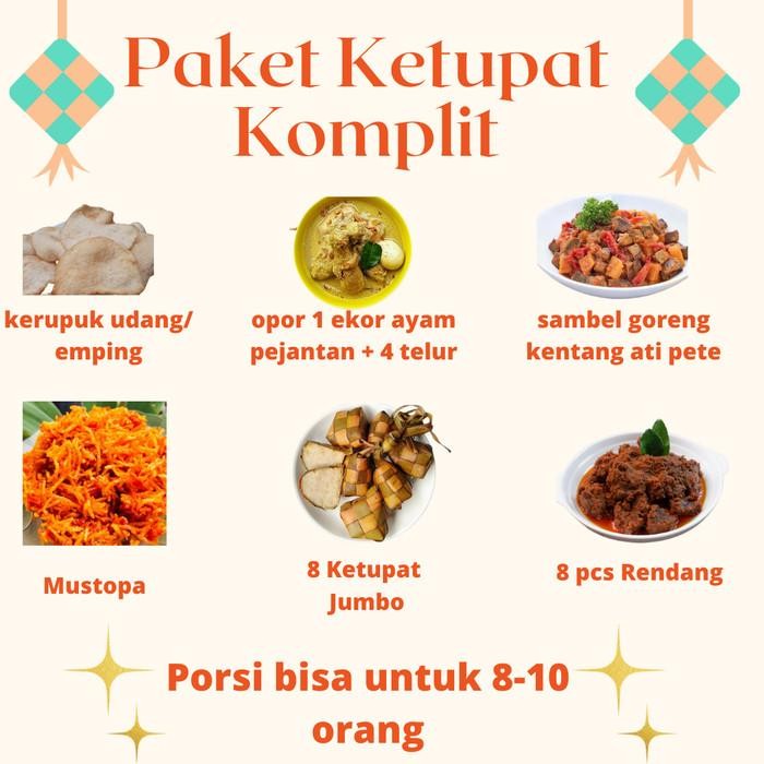 

Paket Komplit Ketupat Opor Lebaran Ibu Lin Dengan Rendang Dan Mustopa New 100 % Original