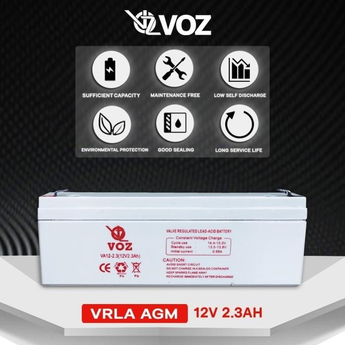 Voz Baterai Vrla 12V 2.3 Ah | Baterai Aki Voz 12V Terbaru 100 % Original