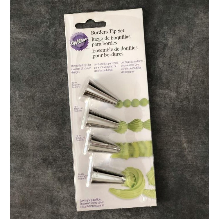 BEBAS ONGKIR - Wilton Border Tip Set / Spuit Wilton Set (4pcs)