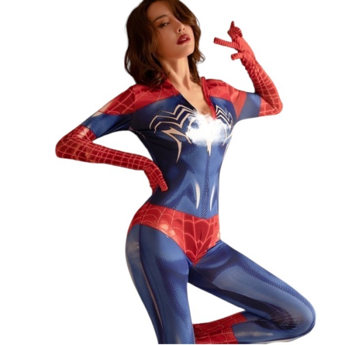 Lingerie Babydoll Cosplay Super Hero Spiderman Wanita Ketat Sexy SPD