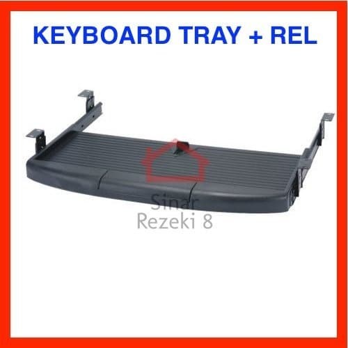 Rak Keyboard Tray Rel Laci Tempat Tatakan Keyboard Meja Komputer