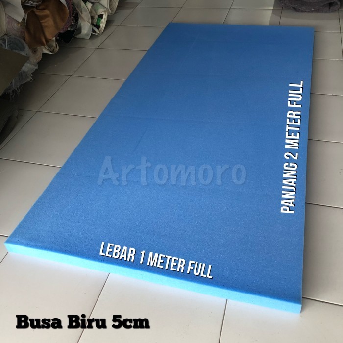 Busa Foam Biru 5 CM Lembaran (100cm x 200cm FULL) untuk Jok Sofa Kursi