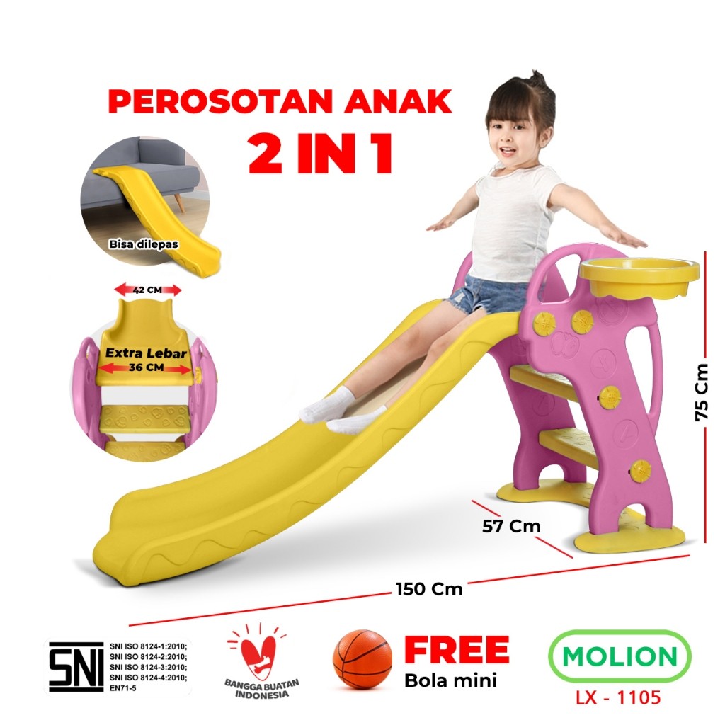 Mainan SNI Perosotan Anak Mainan Seluncuran Prosotan Kuda Kudaan Prusutan Hiburan Anak HDPE Berstand