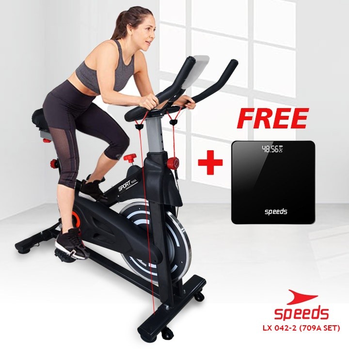 SPEEDS Sport Spinning Bike Sepeda Statis Olahraga Alat Olahraga Fitness/Gym Elliptical 042-2 (709 A)