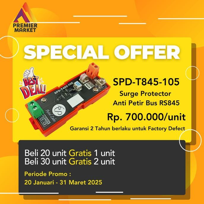 SPD-T485-105 Surge Protector RS-485 Anti Petir Bus RS485 [terbaik]