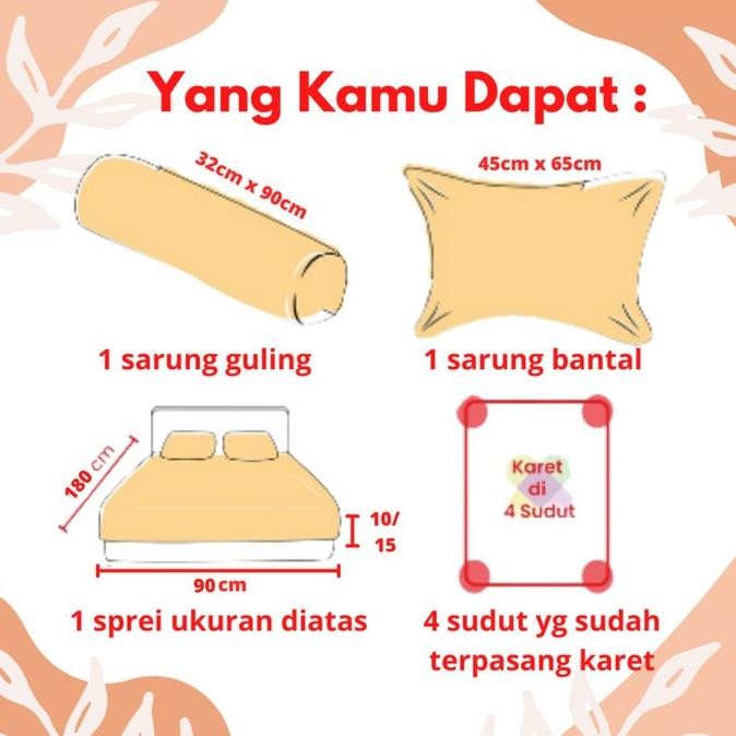 Kamar Tidur Sprei 90x180x15 set - Sprei 90x180 Tinggi 15cm BEST QUALITY