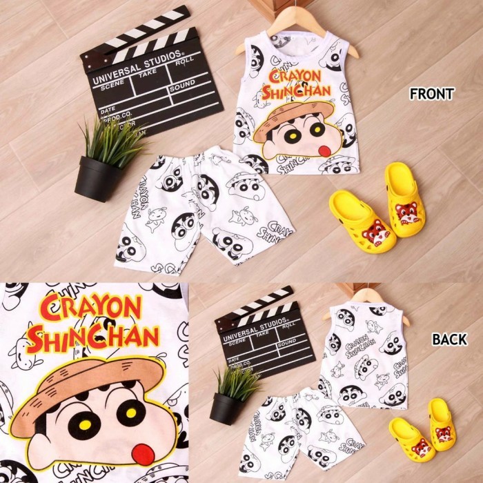 PROMO SETELAN SINGLET ANAK 1-3 TAHUN GAMBAR SHINCHAN