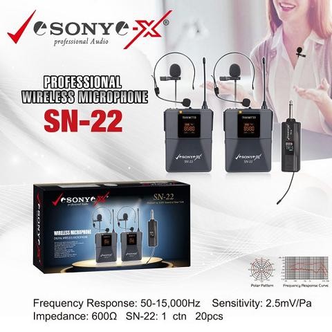 ] Sony SN-22 Mik / Microphone Wireless 2 Bandu + 2 Clip On Mic Wireles