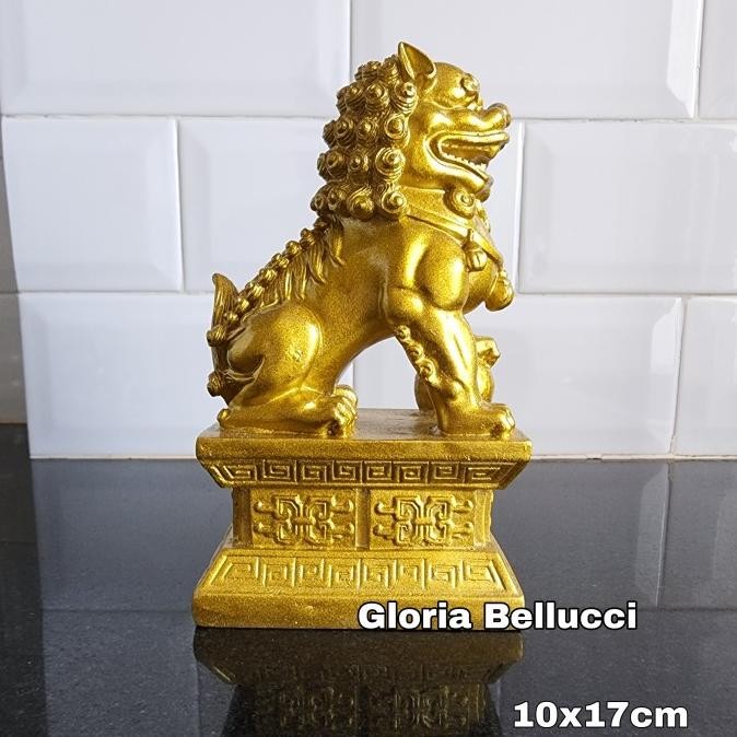 patung qilin pajangan singa batu kilin fengshui qi lin kirin