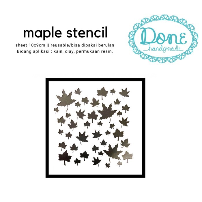 

TERLARIS! Texture sheet scrapbooking daun maple autumn clay kain dinding stencil
