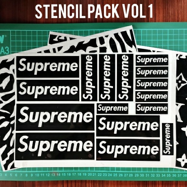 

PROMO! CUSTOM PAINTING STENCIL PACK (supreme LV ATMOS NIKE ADIDAS CAMO ETC)