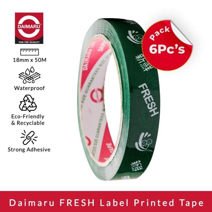 

[Paket Isi 6pcs] Daimaru OPP Printed Tape Lakban Fresh 18mm x 50meter