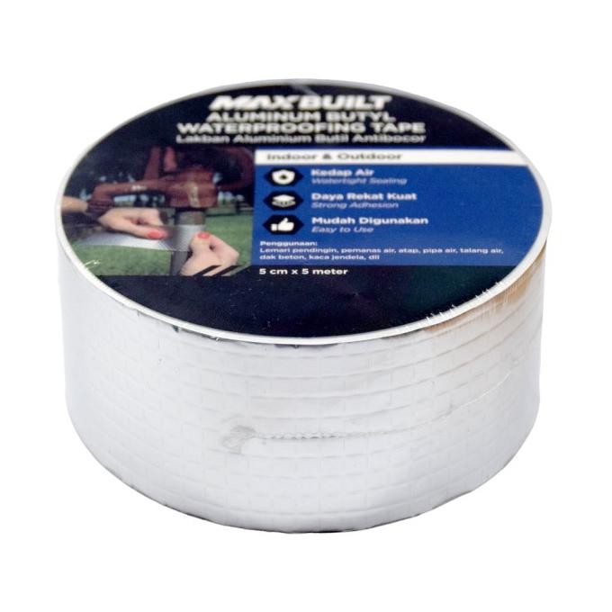 

AZKO Maxbuilt 5 cmx5 mtr Isolasi Tahan Air Aluminium Butyl Rubber Isolasi Lakban Perekat Waterproof Tambalan Bocor Tape Anti Air