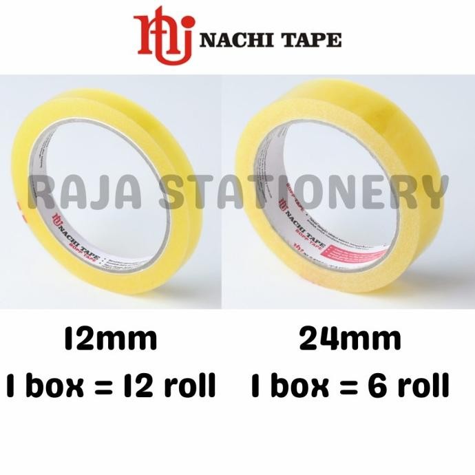 

NACHI STATIONERY TAPE 12mm 24mm SELOTIP SOLATIP ISOLASI NACHI [1 BOX]