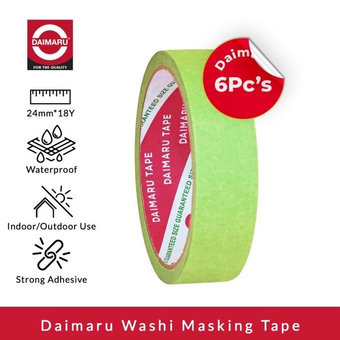 

[Isi 6pcs] Daimaru Washi Masking Tape Lakban Kertas Warna Hijau 24 MM