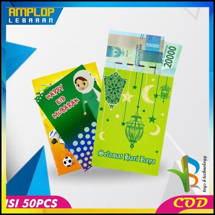 

RB-C823 Amplop Lebaran Isi 50PCS Motif Karakter Dompet Uang Hari Raya