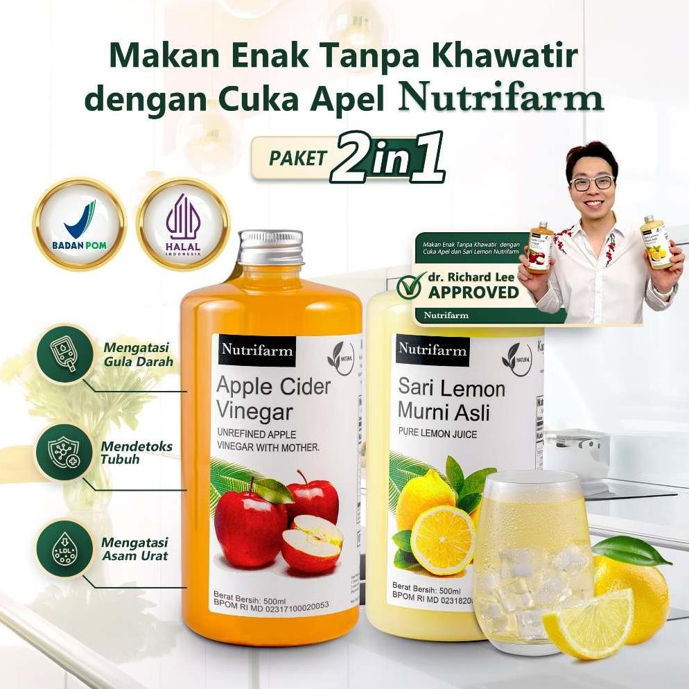 

CUKA APEL SARI LEMON PAKET 2 IN 1 ORGANIK ML / VINEGAR / CUKA SARI APEL / BRAGG NUTRIFARMCUKA APEL SARI LEMON PAKET 2 IN 1 ORGANIK ML / VINEGAR / CUKA SARI APEL / BRAGG NUTRIFARM