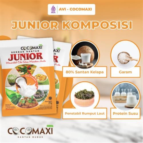 Cocomaxi - Santan Bubuk Renceng Junior 25Gr - 10 Pcs X 10 New 100 % Original