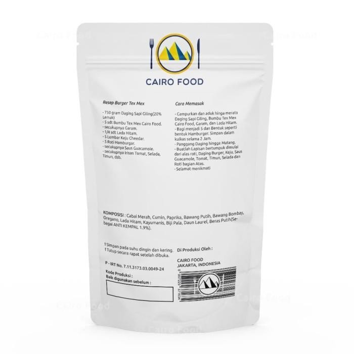 

Bumbu Tex Mex Cairo Food - 1 Kg Terlaris 100 % Original