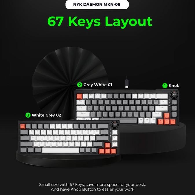 NYK MKN08 Keyboard Mechanical NYK Nemesis DAEMON MKN-08 MKN 08 terlaris