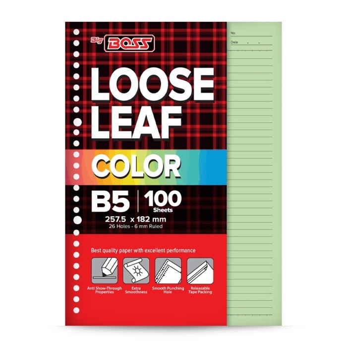 

BigBoss Loose Leaf 100 B5 Hijau