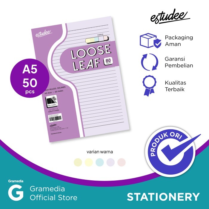 

Estudee Loose Leaf J Color A5 50 Purple