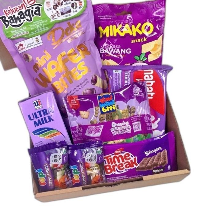 BRG BARU Snack Bok Hampers Kado/Ulang Tahun/Wisuda/Valentine - Ungu A