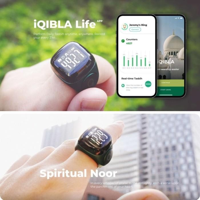 Iqibla Zikr Smart Ring Noor N01 Cincin Tasbih Muslim Digital New 100 % Original