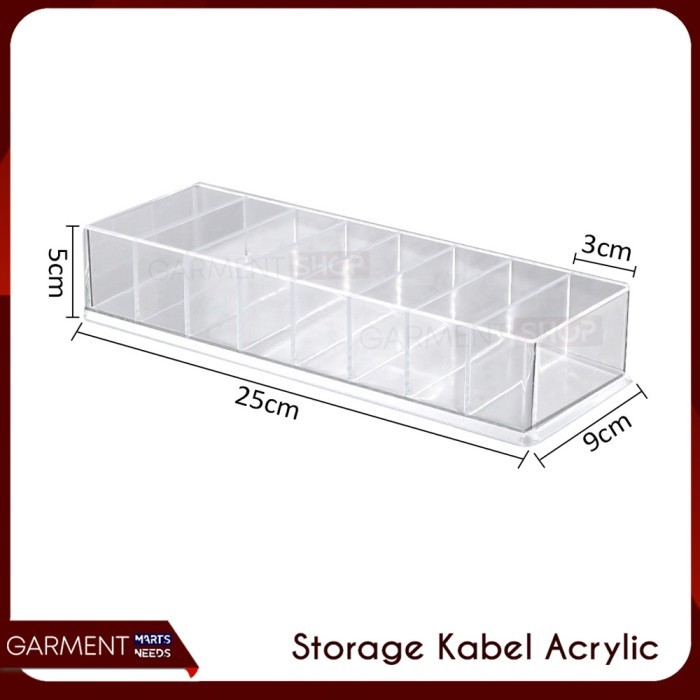 Kotak Penyimpanan Kabel Charger Data Usb Akrilik Storage Box