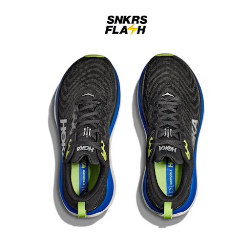 HOKA ONE ONE Gaviota 5 Black Electric Cobalt Sepatu Lari Pria - 1127929BTRC - Size 43.3