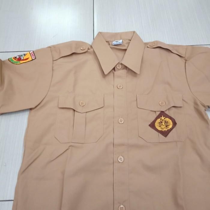 Baju Pramuka Tangan Panjang Laki2 Sd Smp Size 13-14 New 100 % Original