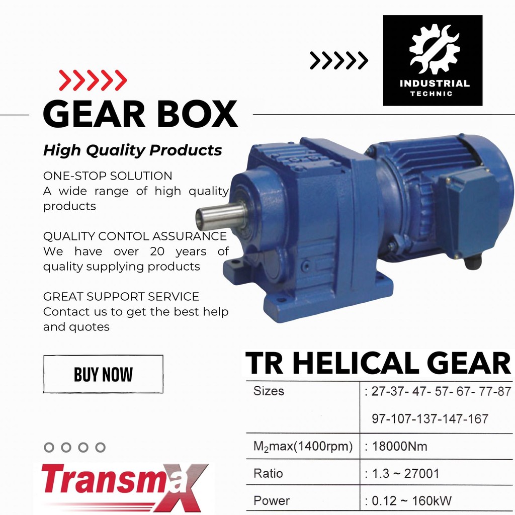 HELICAL GEAR MOTOR TRANSMAX TR 167 YDT180L4 22KW / 30HP GEAR BOX TRANSMAX/ GEARBOX DINAMO/ GEAR BOX 