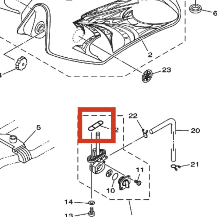 Karet Seal Paking Kran Tangki Bensin 3Ka Scorpio Rxk Rxs Rxz Ori Ygp