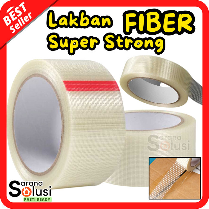 

Lakban Kuat Serat Fiber Super Strong Grid Fiber Tape untuk Packing Berat