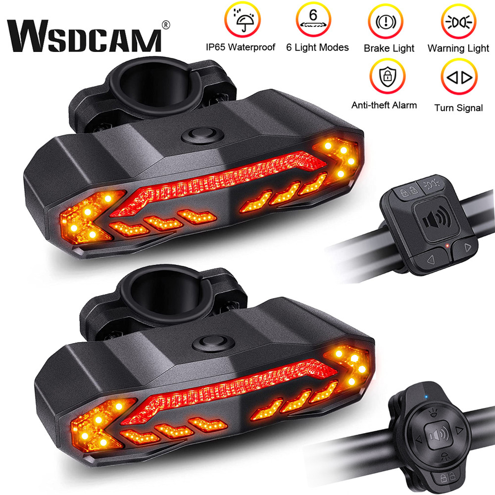 WSDCAM Wiress Waterproof Bike Alarm Taillight Burglar