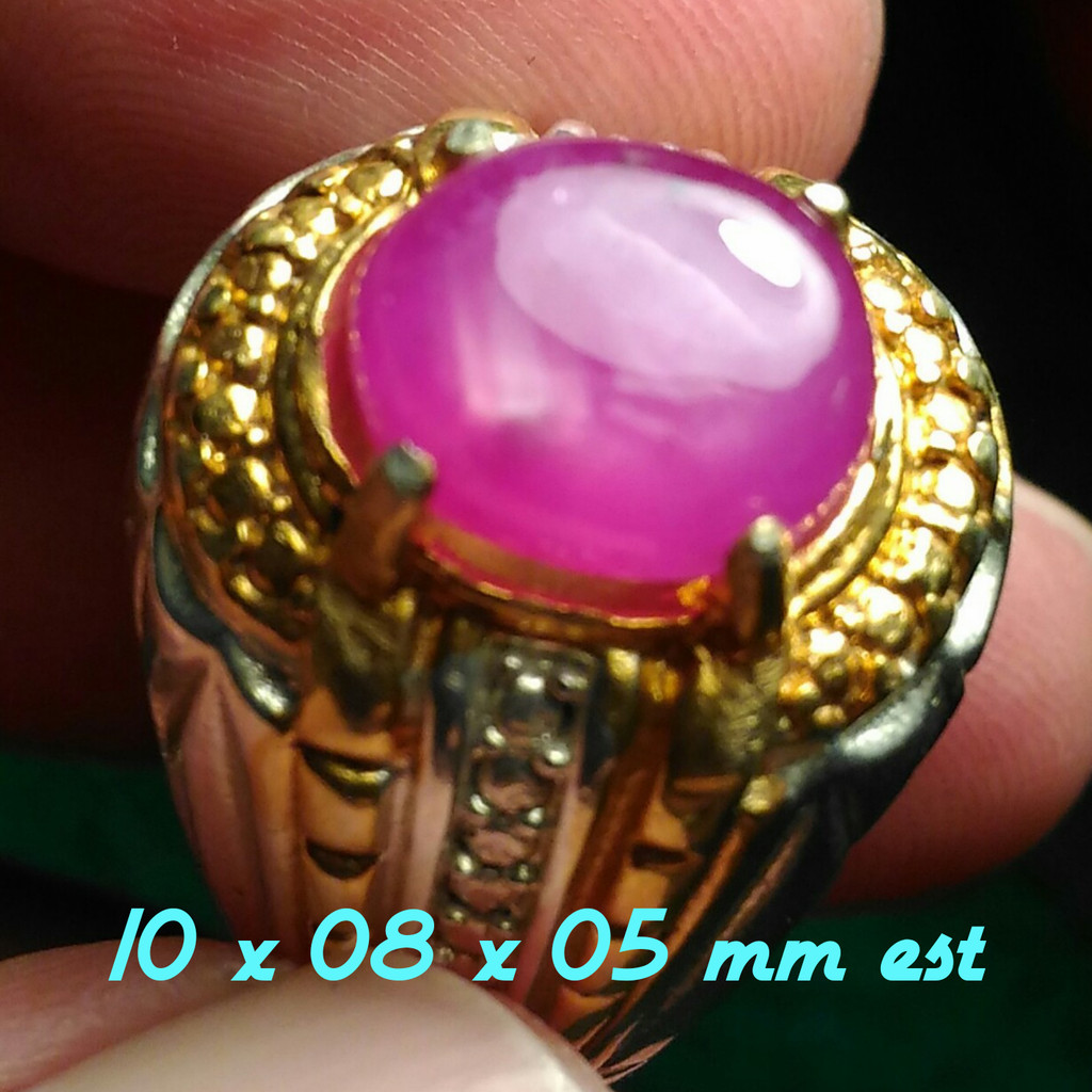 Natural Ruby Star Tajam Pinkish Top Kristal Serat Patkwaa Tegas Size Minimalis Elegan Kolektor Item