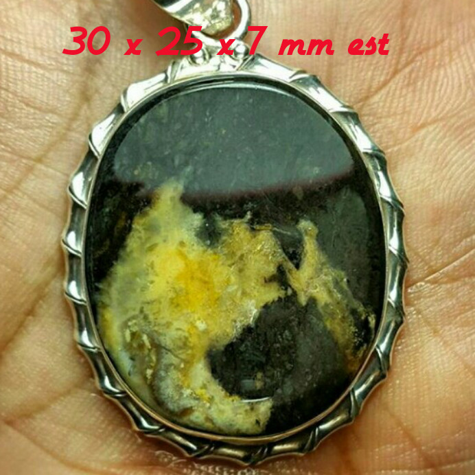 Natural Galih Kelor Super Motif Liontin Perak HM Item KONTES...