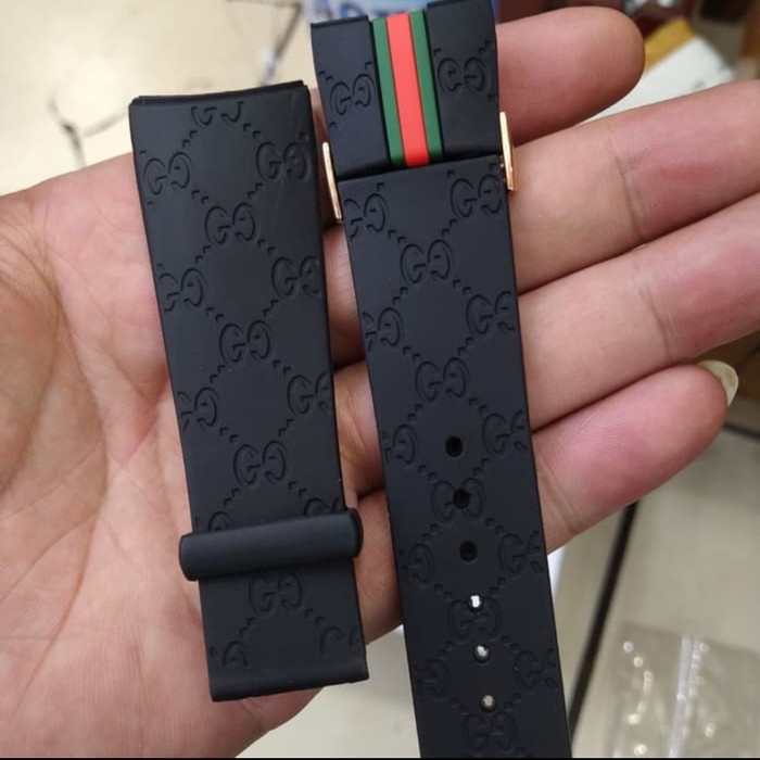 TERBARU Tali Jam Tangan Karet Gucci Digital Analog Rubber Strap Hijau Merah