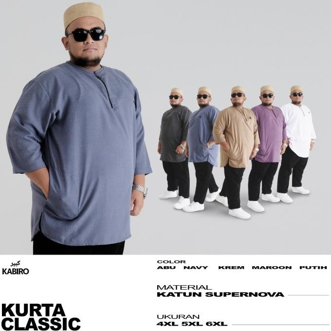 Kurta Classic Kabiro - Kemeja Baju Koko Pria Jumbo BIGSIZE 4XL 5XL 6XL