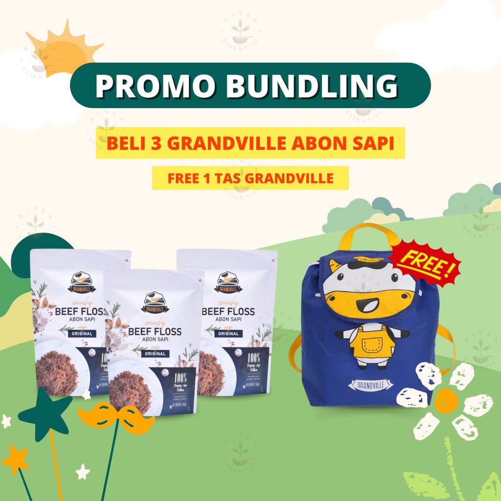 

Paket Bundling Beli 3 Pcs Grandville Sapi Free Tas Grandville - Abon Anak Non MSG Halal MPASI - Abon Cipung