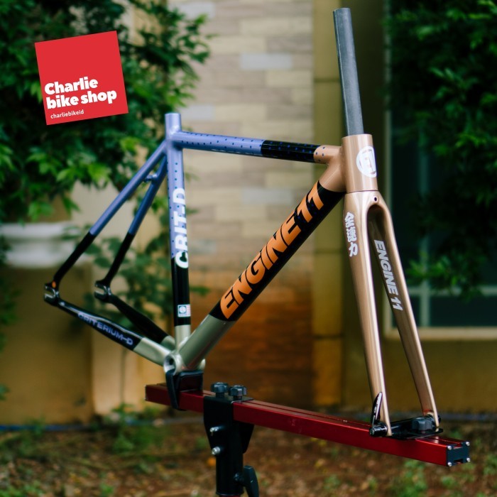 TERBARU Frameset Fixie Fixed Gear ENGINE 11 CRIT-D 2024 - Golden Chaos PROMO