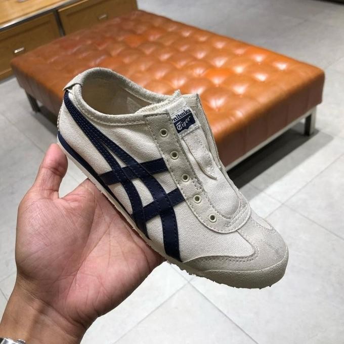 Onitsuka Tiger Slip On Kids Birch Midnight Original Authentic