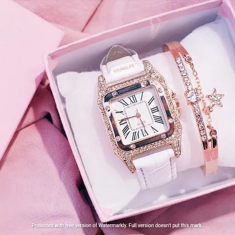 JAM TANGAN FASHION IMPORT / JAM TANGAN SET / GELANG WANITA IMPORT SET
