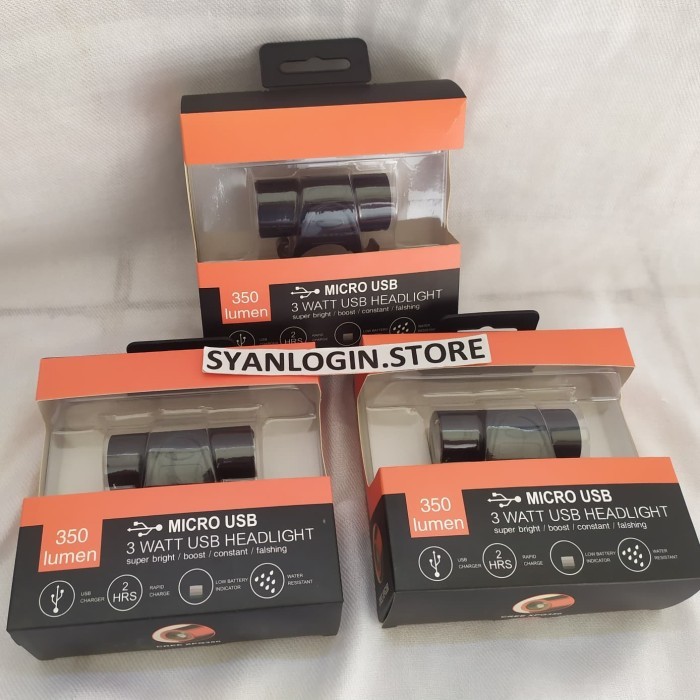 PROMO LAMPU DEPAN SEPEDA CREE XPG350 USB 350 LUMENS SILINDER