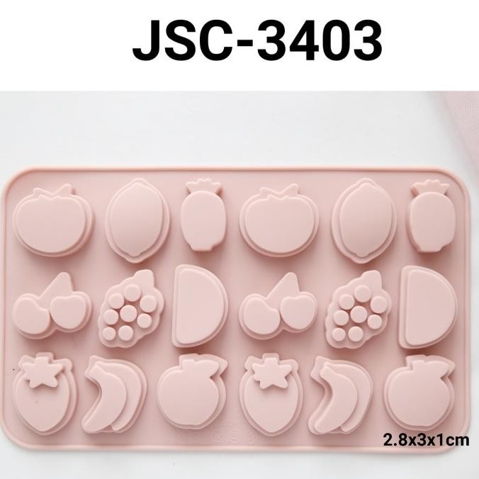 *****] JSC-3403 Cetakan silikon coklat fondant pudding buah anggur pisang