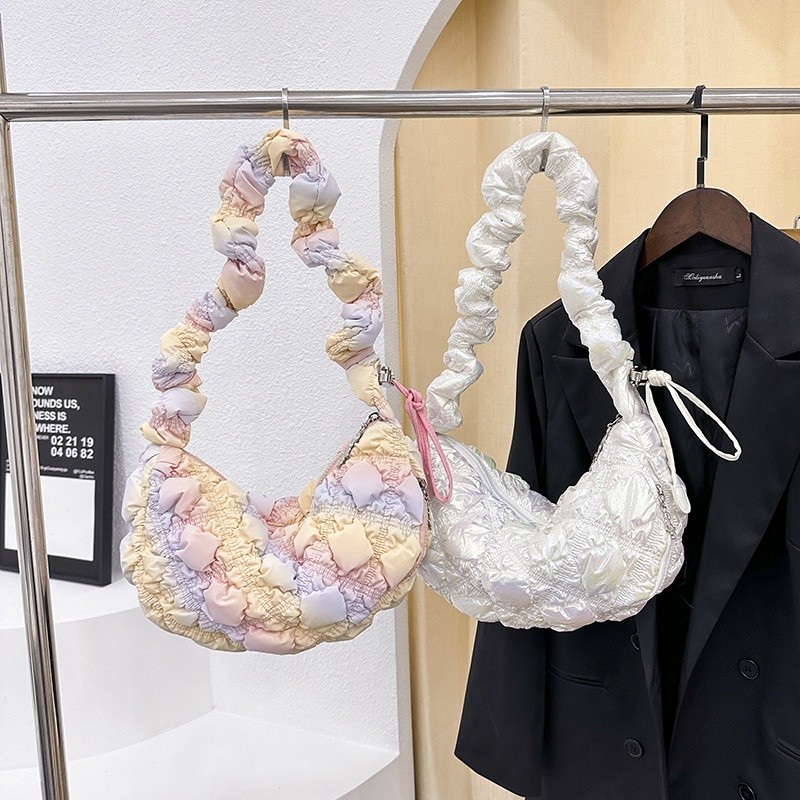 [Bess Studio] Tas Awan Pelangi Korea Tas Puffer Tas Pangsit Tas Hobo Tas Selempang untuk Wanita |ip7