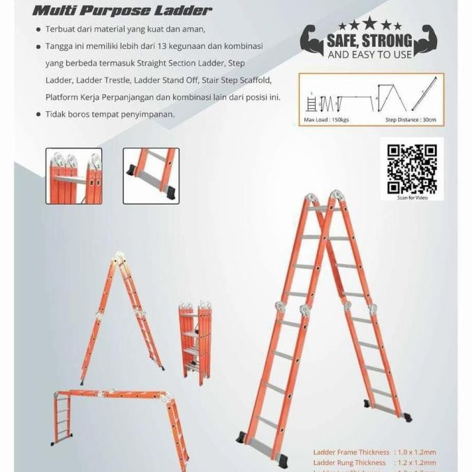Terjangkau Blackfoot Tangga Aluminium Multi Purpose 4X3 Tangga Lipat Aluminium