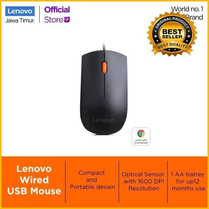 Lenovo 300 Wired Usb Mouse Gx30M39704 Terlaris 100 % Original