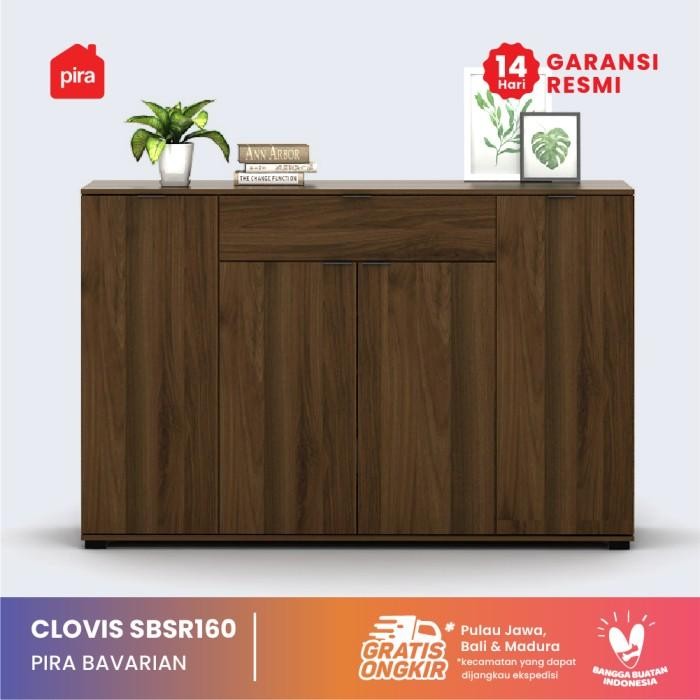 Bavarian Bufet / Rak Sepatu 4 Pintu Brown Walnut (Clovis Sbsr 160) Terlaris 100 % Original